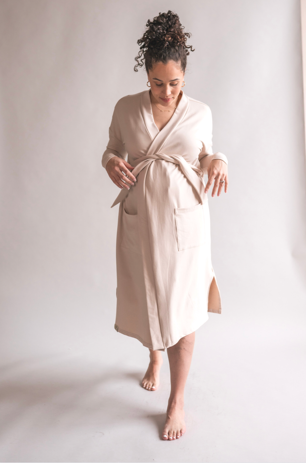 Silk maternity deals robe