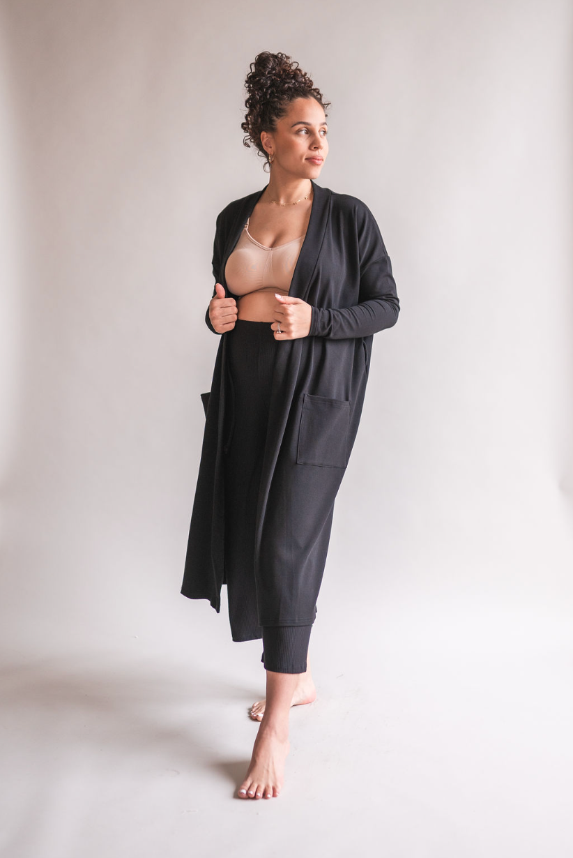 3-Piece Maternity Loungewear Set - Maternity Robe + Pajama Set – Kiddipedia  Store